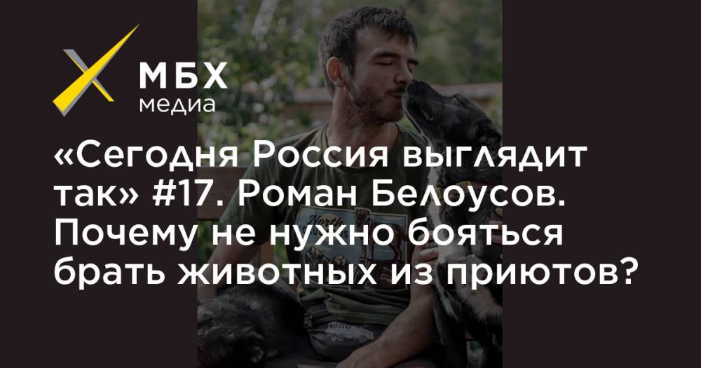 «Сегодня Россия выглядит так» #17. Роман Белоусов. Почему не нужно бояться брать животных из приютов?