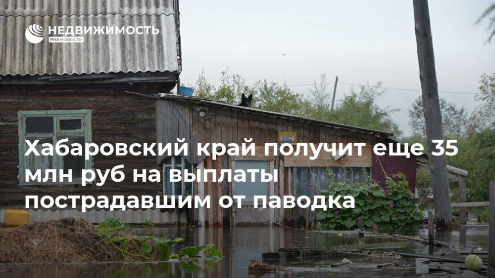 Хабаровский край получит еще 35 млн руб на выплаты пострадавшим от паводка