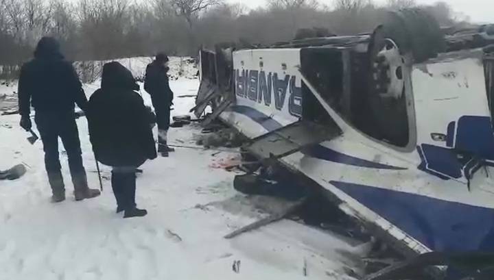 Появилось первое видео с места страшного ДТП с автобусом в Забайкалье