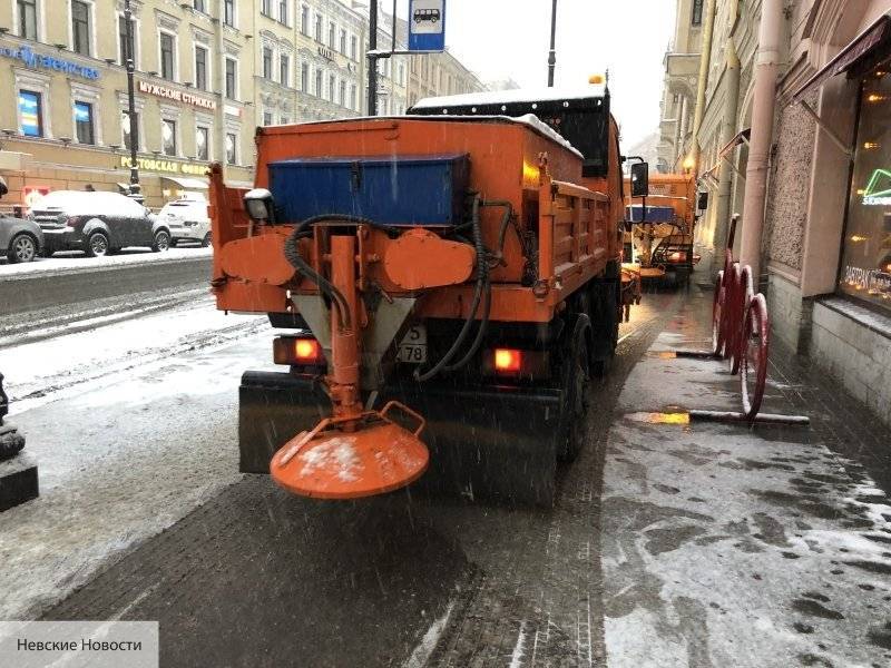 Дорожная техника очистила Невский проспект от снега