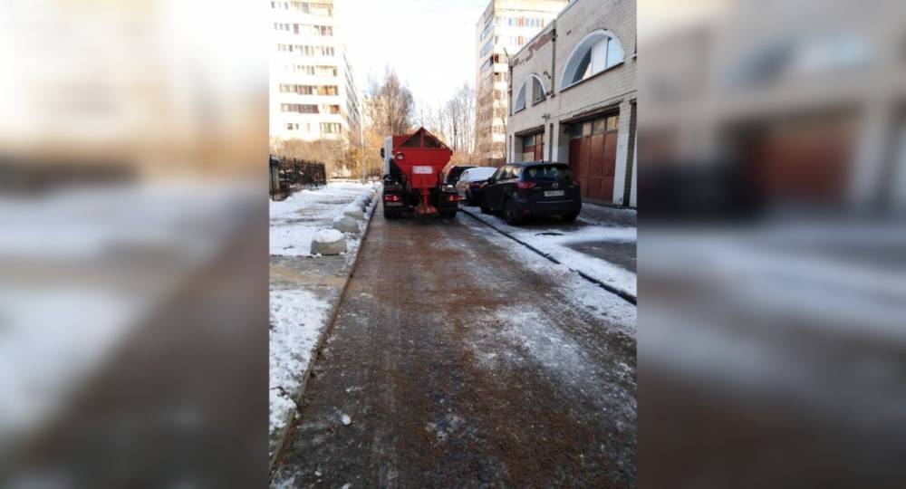 Дворники очистили от снега более 250 улиц Выборгского района