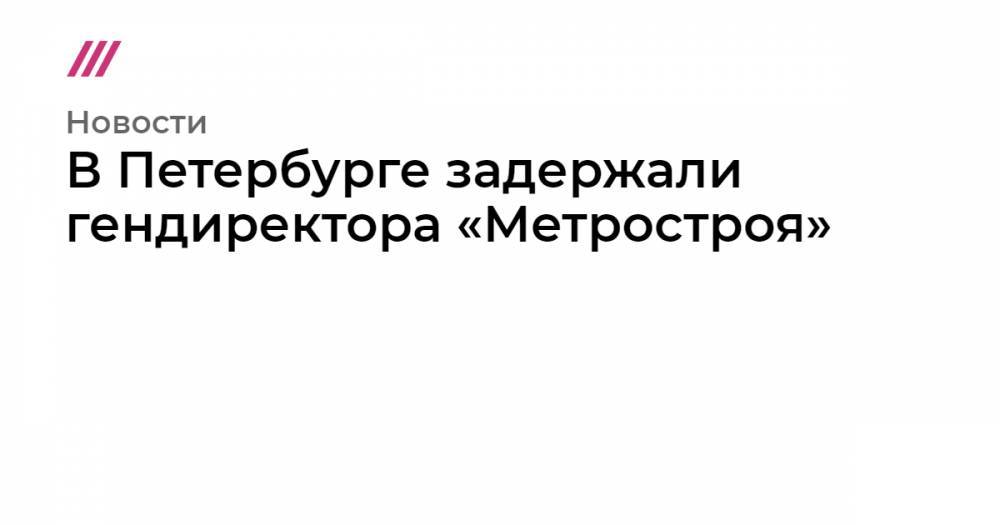 В Петербурге задержали гендиректора «Метростроя»
