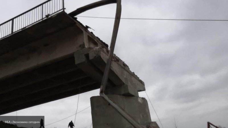Обрушение моста во Владимирской области попало на видео
