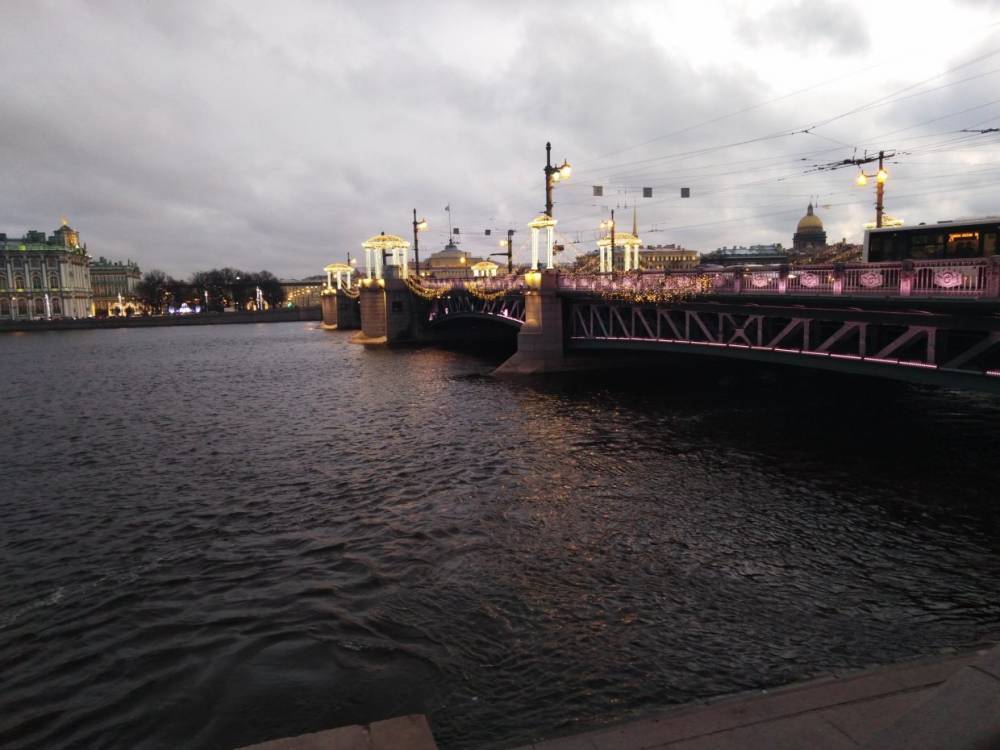 Володарский мост впервые украсили к Новому году