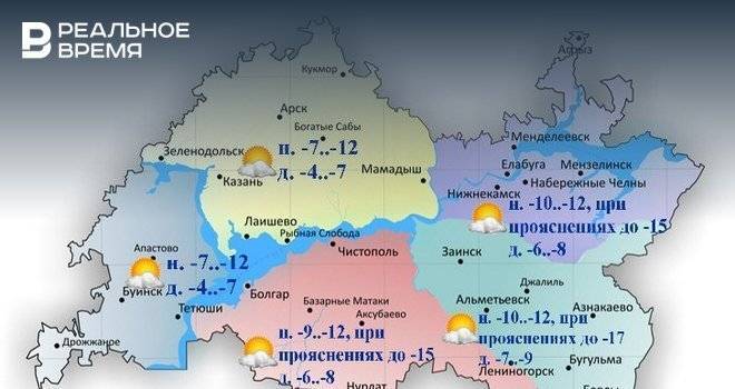 В пятницу, 13 декабря, в Татарстане ожидается до -9 градусов