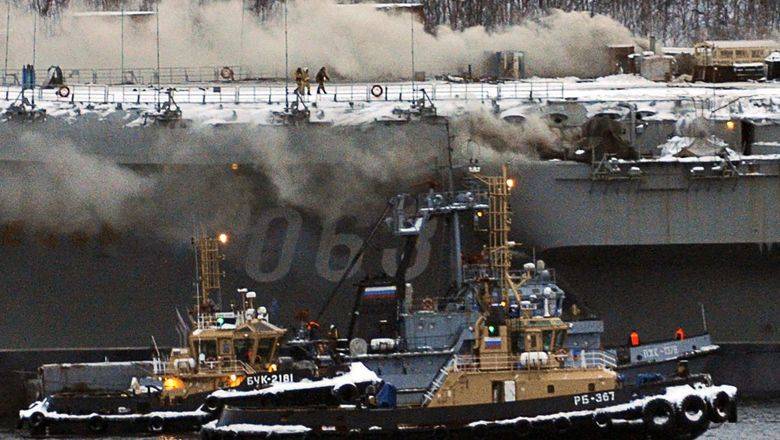 Пожар на крейсере «Адмирал Кузнецов» потушен