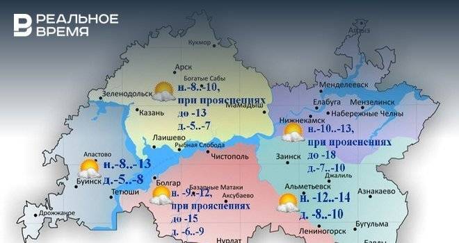 Сегодня в Татарстане без осадков и до -10 градусов