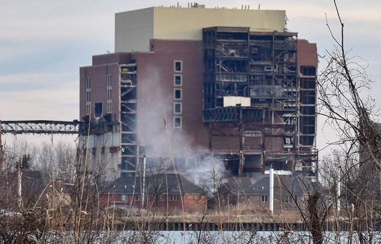 Взрыв электростанции в Детройте попал на видео