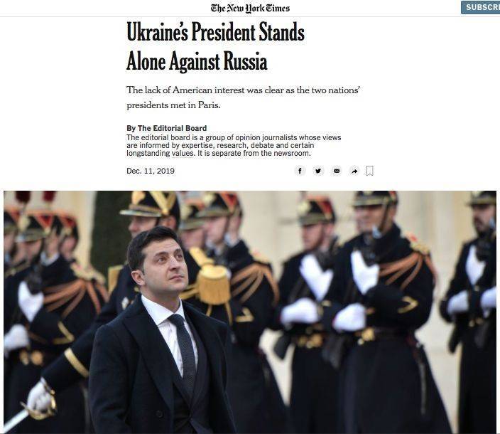 The New York Times: США не подставили плечо Зеленскому в Париже