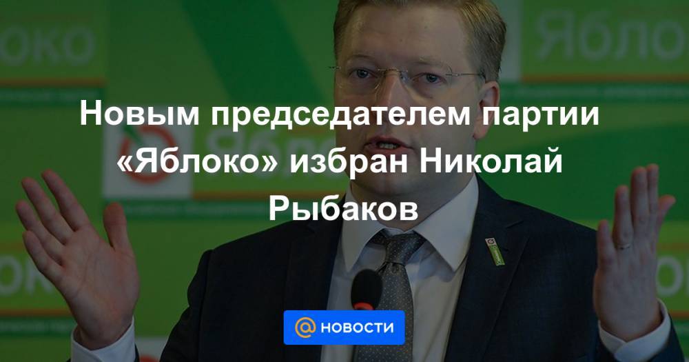 Новым председателем партии «Яблоко» избран Николай Рыбаков