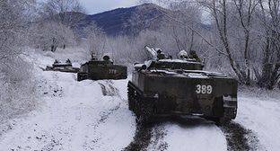 Учения танкистов и мотострелков прошли в Северной Осетии