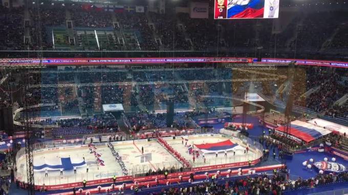 В Петербурге стартовал хоккейный мачт между сборными России и Финляндии