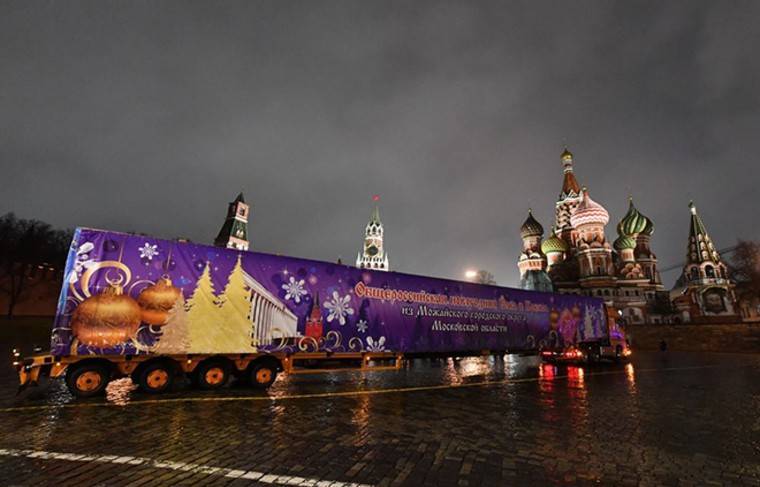 Главную новогоднюю ёлку страны доставили в Кремль