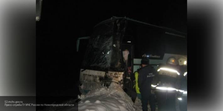 Появилось видео с места ДТП под Нижним Новгородом, где пострадали 25 пассажиров автобуса