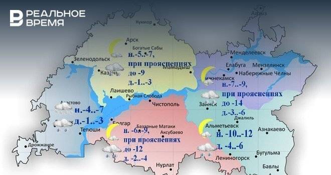 Сегодня в Татарстане ожидается метель и до -6 градусов