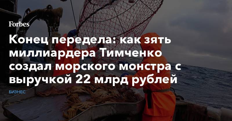 Конец передела: как зять миллиардера Тимченко создал морского монстра с выручкой 22 млрд рублей