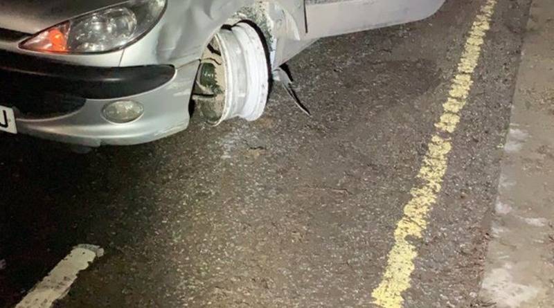 «Невероятно пьяный» водитель сел за руль и даже не заметил, что у его авто не хватает шины