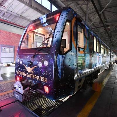 Новый поезд "Король баттерфляя" вышел на кольцевую линию московского метро