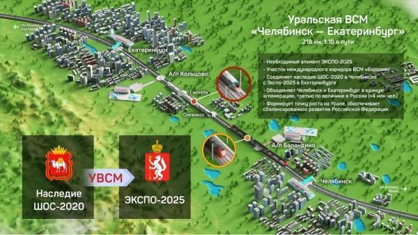 ВСМ между Екатеринбургом и Челябинском включили в стратегический план развития столицы Урала