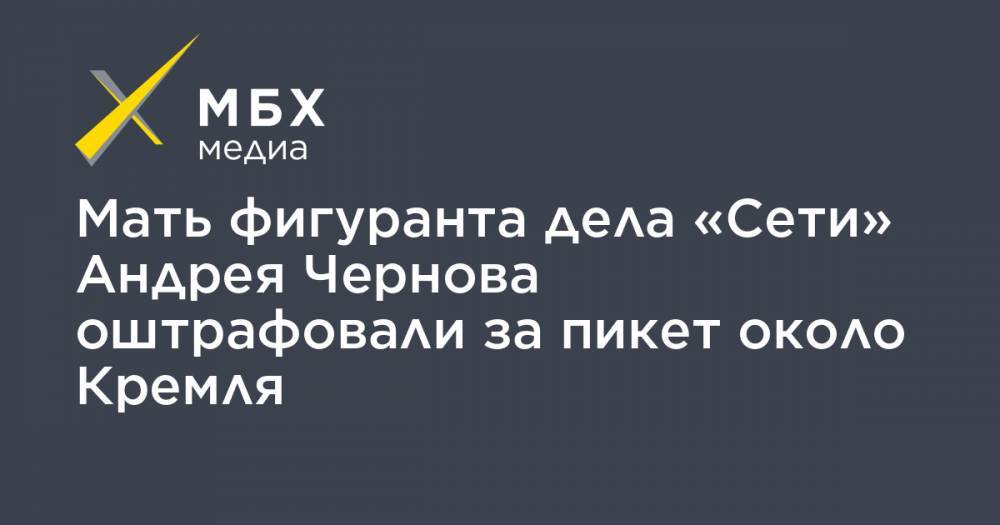 Мать фигуранта дела «Сети» Андрея Чернова оштрафовали за пикет около Кремля