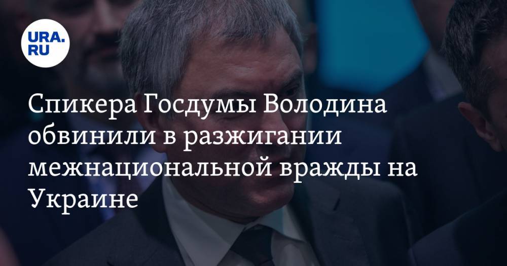Спикера Госдумы Володина обвинили в разжигании межнациональной вражды на Украине