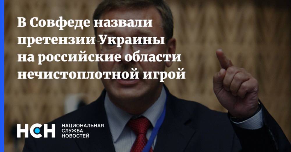 В Совфеде назвали претензии Украины на российские области нечистоплотной игрой