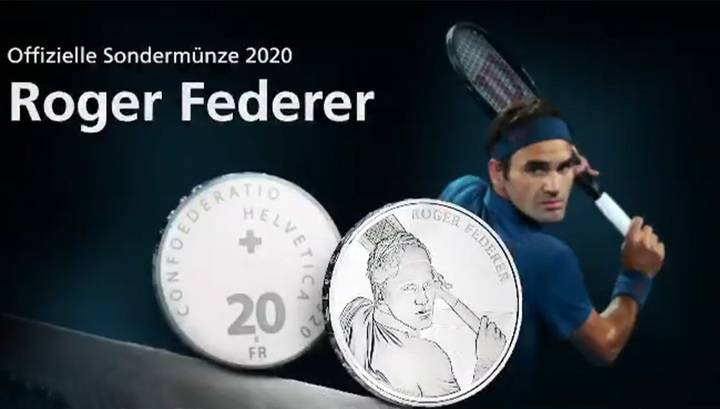 Портрет Роджера Федерера появится на двух монетах Швейцарии
