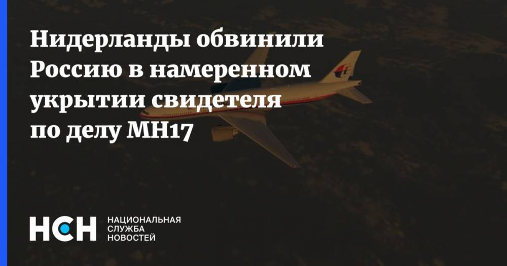 Нидерланды обвинили Россию в намеренном укрытии свидетеля по делу MH17