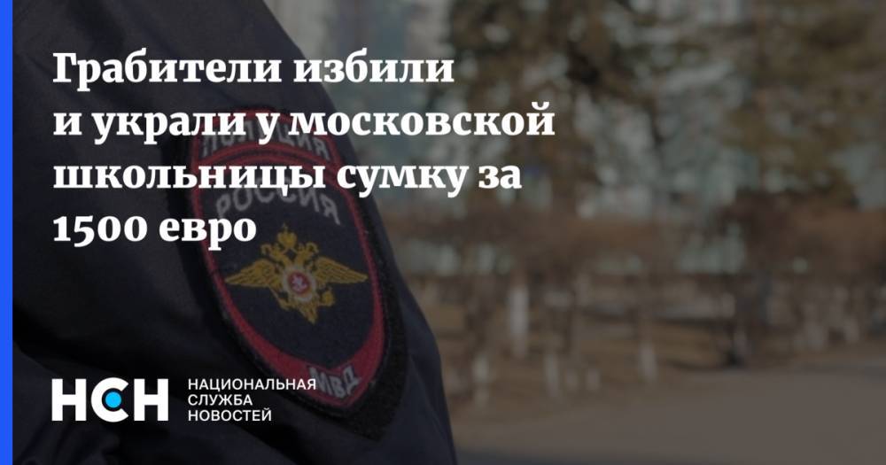 Грабители избили и украли у московской школьницы сумку за 1500 евро