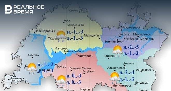 Сегодня в Татарстане ожидается мокрый снег, сильный ветер и до -5 градусов