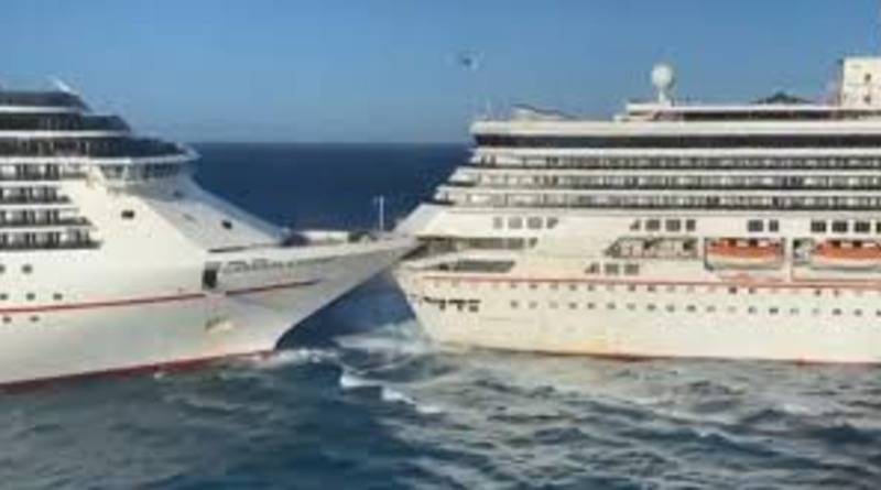 Два круизных лайнера столкнулись в Карибском море: пострадали пассажиры (видео)