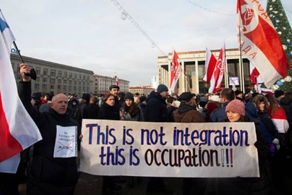 В Минске снова начались протесты против интеграции с Россией