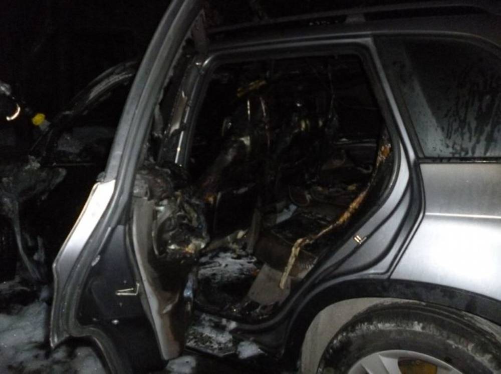 В Мурманске спасатели потушили горящий автомобиль