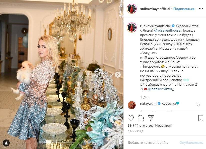 Сверкающая Рудковская показала сервировку своего новогоднего стола