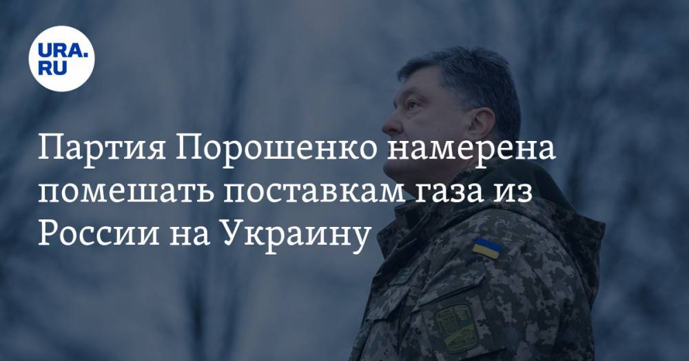 Партия Порошенко намерена помешать поставкам газа из России на Украину