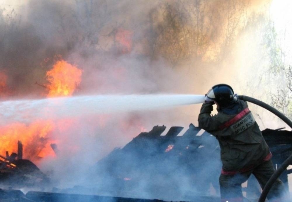 Пятеро пожарных тушили ночью Volkswagen Polo в Калининграде