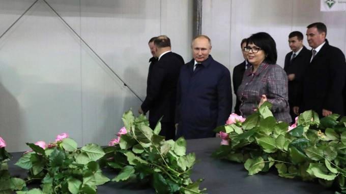 Владимир Путин посетил в Адыгее современный тепличный комплекс по выращиванию роз