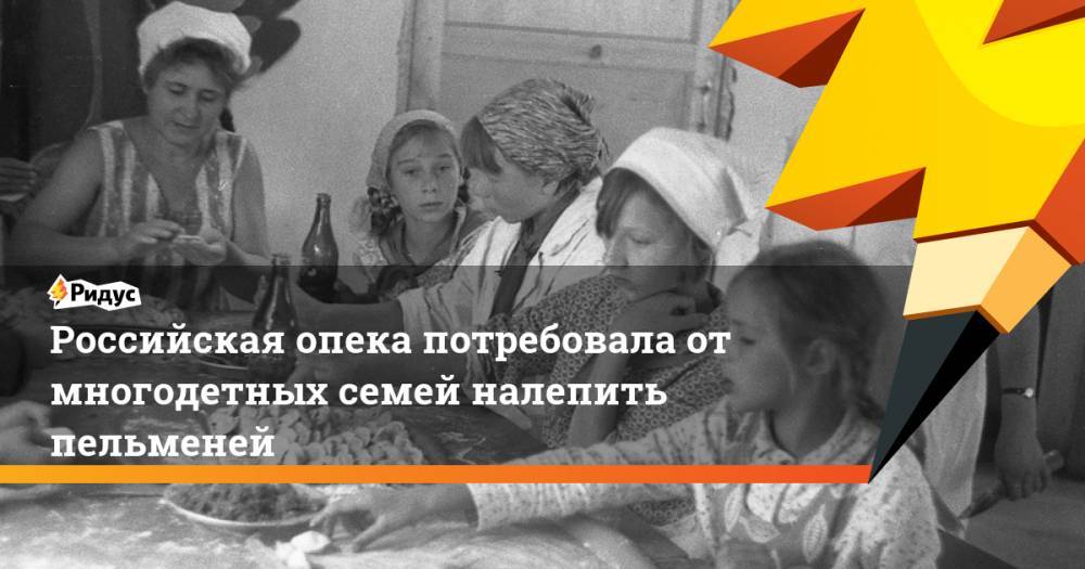 Российская опека предложила многодетным семьям налепить пельменей