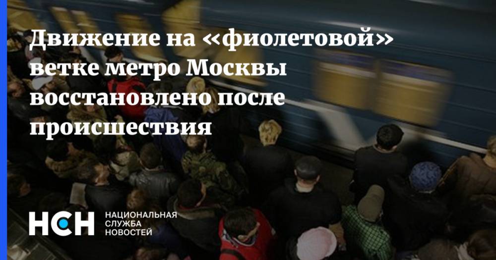 Движение на «фиолетовой» ветке метро Москвы восстановлено после происшествия