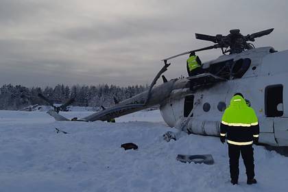 Опубликована фотография с места аварии вертолета Ми-8 в Красноярском крае