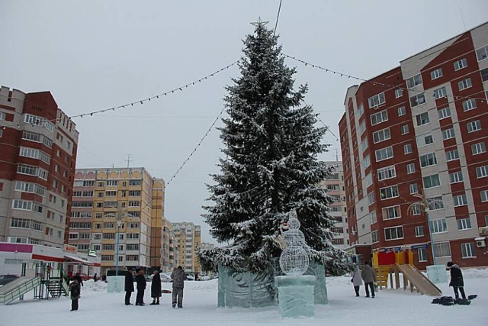 В Сыктывкаре официально открыли ледовые городки и елки