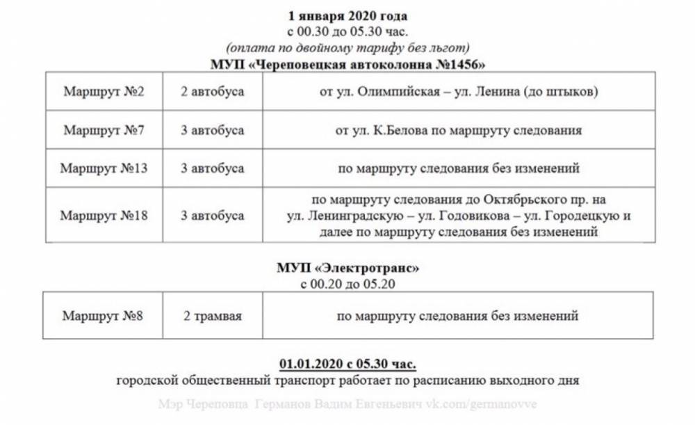 Новогодние автобусы в Череповце будут возить по двойному тарифу