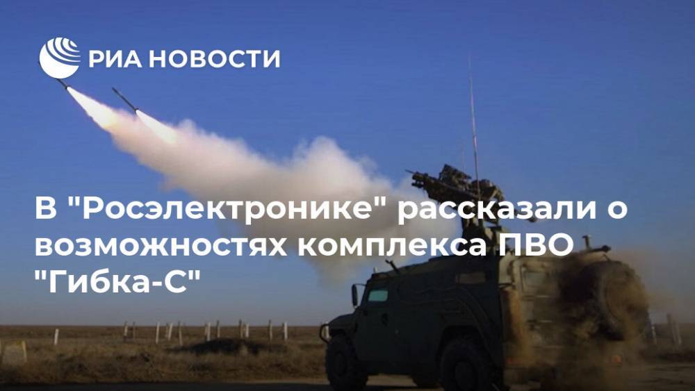 В "Росэлектронике" рассказали о возможностях комплекса ПВО "Гибка-С"