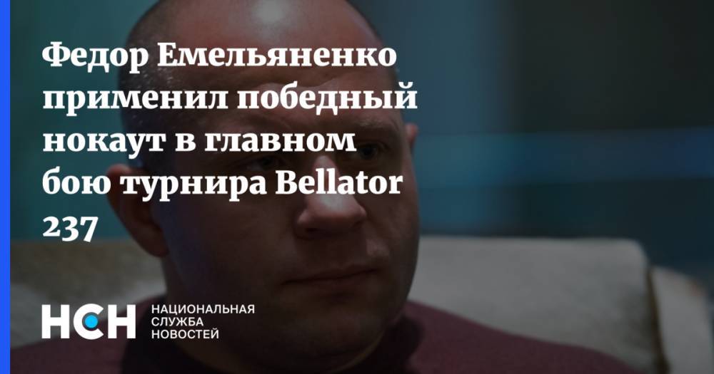 Федор Емельяненко применил победный нокаут в главном бою турнира Bellator 237