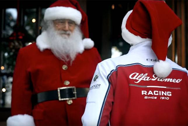 Alfa Romeo - Видео: Кими Райкконен и Санта-Клаус - f1news.ru