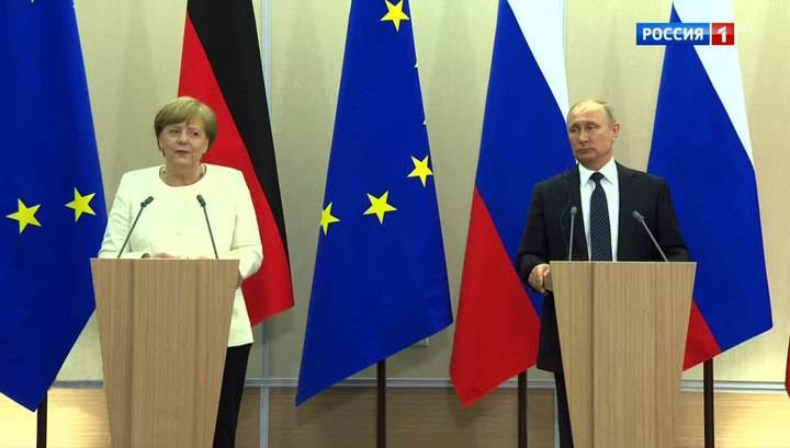 Путин и Меркель договорились поддерживать "Северный поток-2"