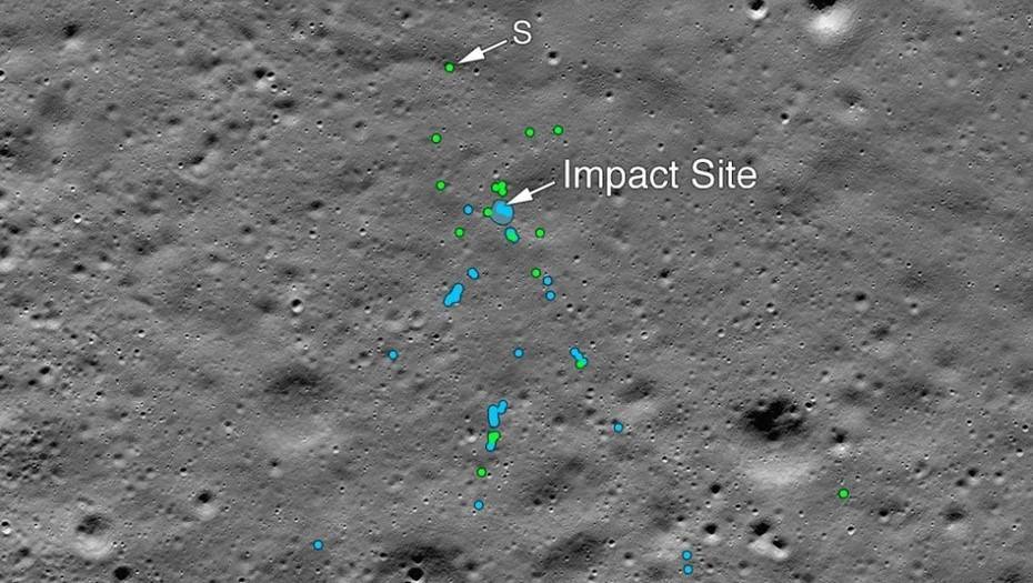 НАСА опубликовало фото с места падения индийского лунного модуля "Викрам"