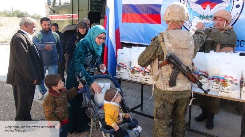Жители Сирии получили больше тысячи продуктовых наборов из России