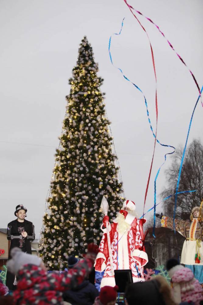 В Пскове устанавливаются главную новогоднюю елку