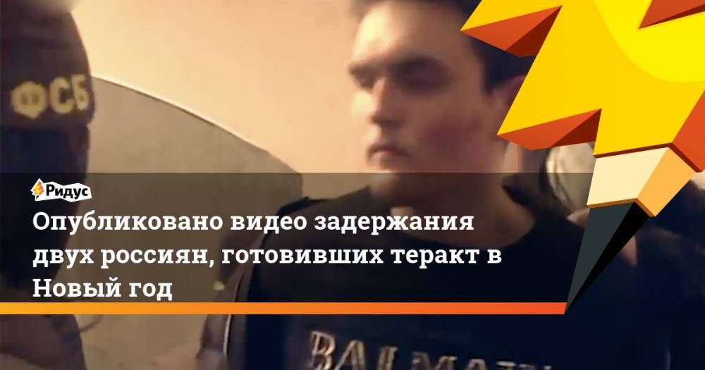 Опубликовано видео задержания двух россиян, готовивших теракт в Новый год